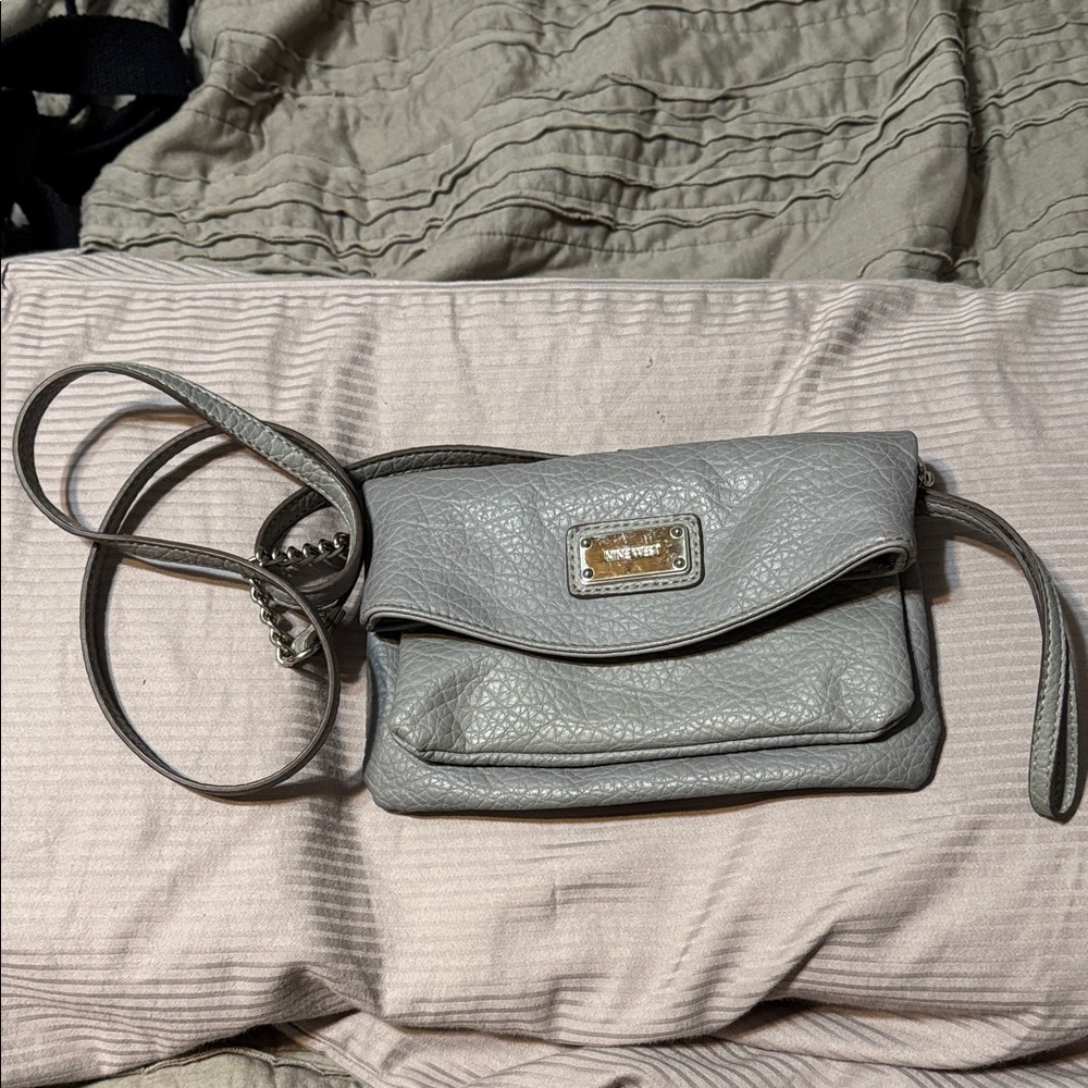 Nine West Gray Textured Crossbody Bag